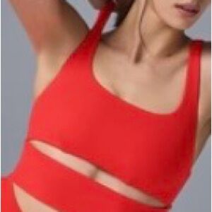 ALO Yoga Vibrant Red Cut-Out Sports Bra